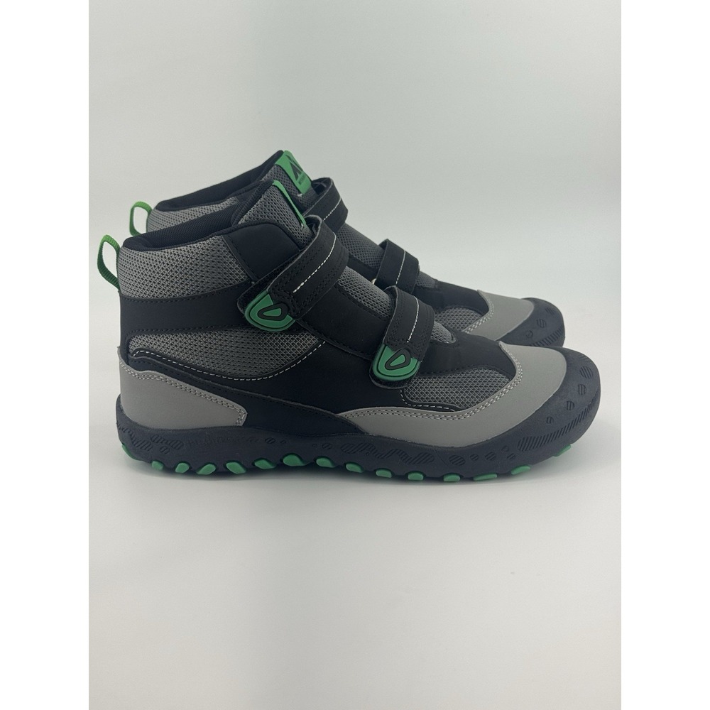 Mishansha Gray Black Green Athletic Sneaker Hook & Loop Lace Up Mid Top Size 38